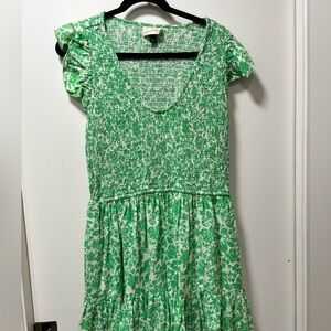 Universal Thread Green Floral Cottagecore Smocked Prairie Dress Size L